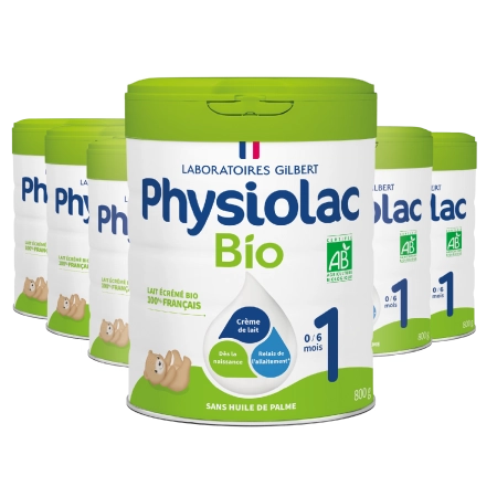 Lot de 6 boites de lait Physiolac