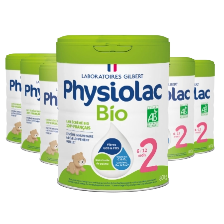Lot de 6 boites de lait Bio 2ème âge