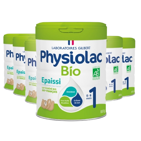 Lot de 6 boites de lait Physiolac Formule Epaissie