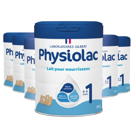 Lot de 6 boites de lait Physiolac