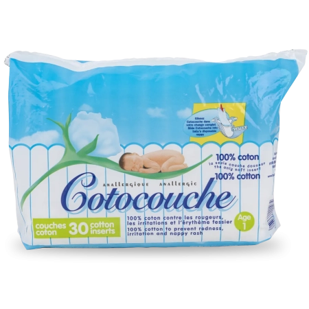 COTOCOUCHES Inserts coton ultra-absorbants - Taille 1 - 30 unités