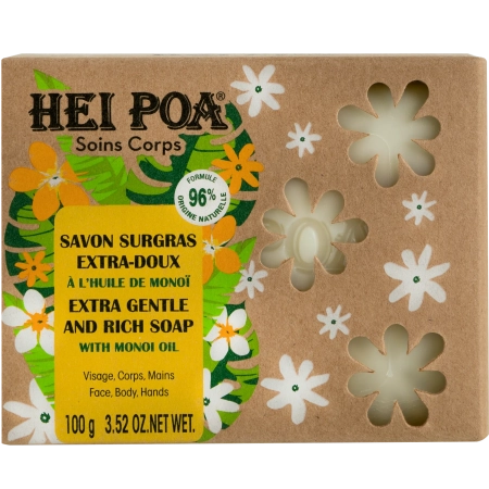 HEI POA Savon solide - Surgras extra-doux - Monoï Hygiène corps