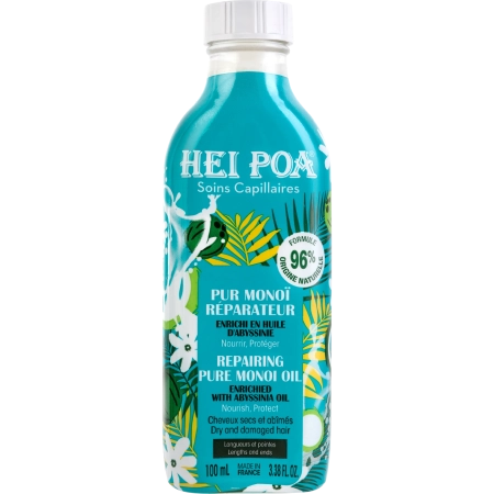 HEI POA Pur Monoï de Tahiti - Soin réparateur pour cheveux Huile de monoï cheveux