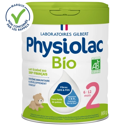 PHYSIOLAC Lait bébé Bio 2ème âge - 6-12 mois