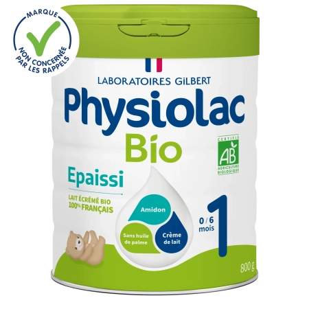PHYSIOLAC Lait bébé Bio 1er âge - 0-6 mois - Épaissi