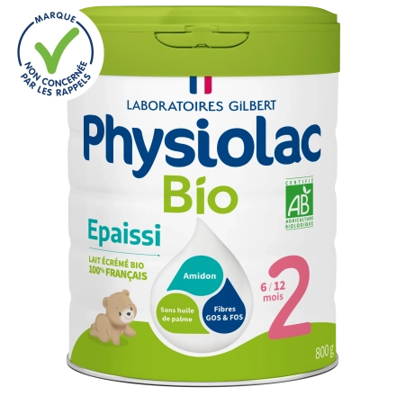 PHYSIOLAC Lait bébé Bio 2ème âge - 6-12 mois - Épaissi