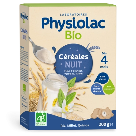 PHYSIOLAC Céréales Bio pour bébé - Nuit