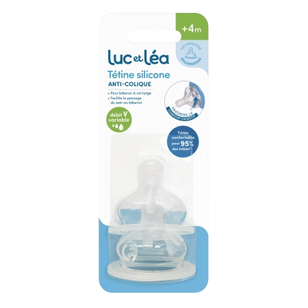 LUC ET LEA Tétines anti-colique en silicone - Débit variable - Lot de 2 Tétine anti-colique