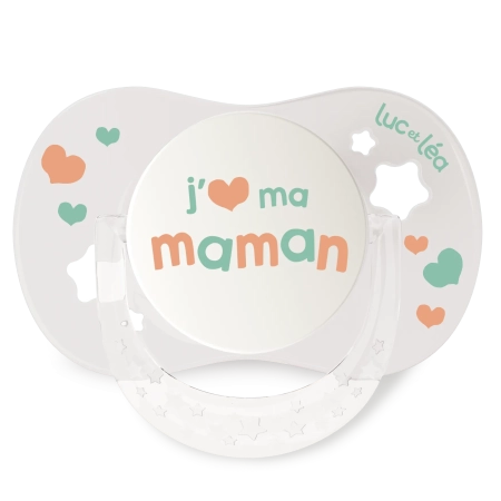LUC ET LEA Sucette anatomique - 0-6 mois - J'aime ma maman