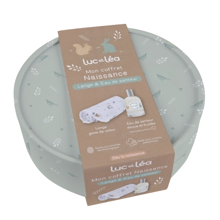 LUC ET LEA Coffret naissance - Lange et eau de senteur 50 mL