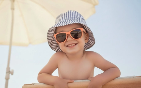 LUC ET LEA Lunettes de soleil enfant - 1-3 ans - Palmier orange