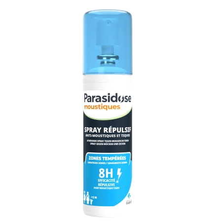 PARASIDOSE MOUSTIQUE Spray répulsif anti-moustiques et tiques - Zones tempérées