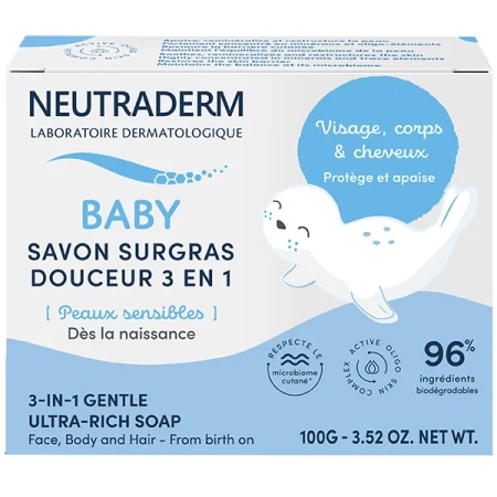 NEUTRADERM Savon surgras douceur 3-en-1