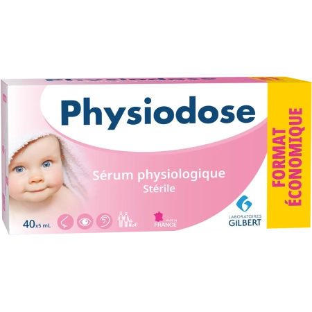 PHYSIODOSE Sérum physiologique stérile - 40 dosettes x 5 mL Sérum Physiologique