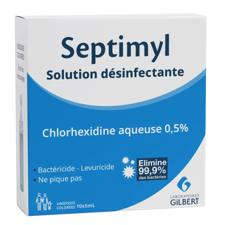 LABORATOIRES GILBERT SEPTIMYL Solution antiseptique Chlorhexidine 0,5% - 10 dosettes x 5 mL
