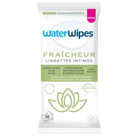 WATERWIPES Lingettes nettoyantes toilette intime fraicheur - 28 unités