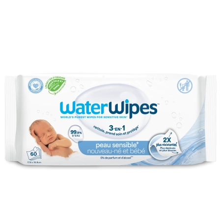 WATERWIPES Lingettes à l'eau - Bébé - 60 unités