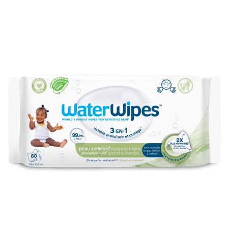 WATERWIPES Lingettes texturées - Bébé - 60 unités