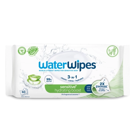 WATERWIPES Lingettes hydratantes - Aloé vera - 60 unités