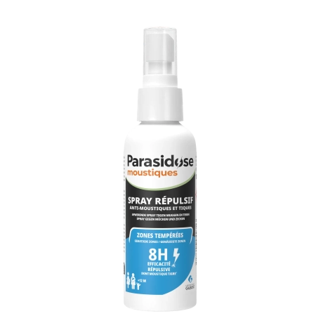 PARASIDOSE MOUSTIQUE Spray répulsif anti-moustiques et tiques - Zones tempérées