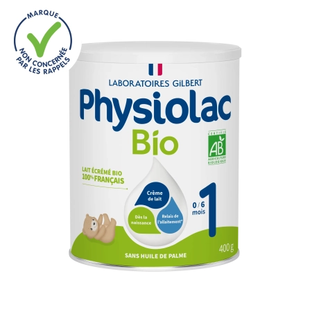 PHYSIOLAC Lait bébé Bio 1er âge - 0-6 mois - Format nomade