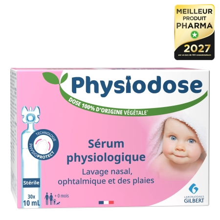 PHYSIODOSE Sérum physiologique stérile - Plastique d'origine végétale - 30 dosettes x 10 mL Sérum Physiologique